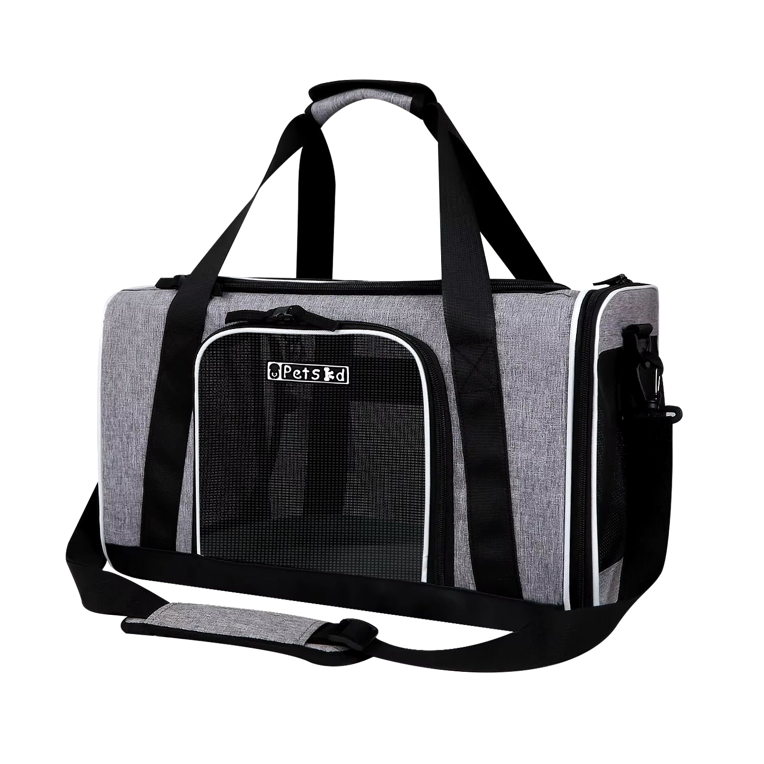 Soft Pet Carriers Portable Breathable Foldable Bag Cat Dog Carrier Bags Outgoing Travel Pets Handbag with Locking Safety Zippers